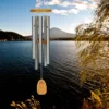Woodstock Wind Chimes Signature Collection, Chimes Of Kyoto, 25'' Silver Wind Chime KWS