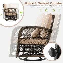 Costway Patio 3PCS Wicker Swivel Rocker Set 2 Rocking Chairs 360 Degrees With Coffee Table 13 Costway Patio 3PCS Wicker Swivel Rocker Set 2 Rocking Chairs 360 Degrees With Coffee Table -Outdoor Garden Store GUEST 8fddadff bd51 4725 a1c4 71ab48e594f7