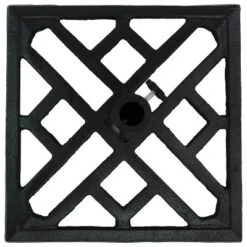 Sunnydaze Decor Sunnydaze Outdoor Heavy-Duty Cast Iron Decorative Modern Geometric Design Patio Yard Square Umbrella Base Stand - 17" - Black -Outdoor Garden Store GUEST 907bab66 6f33 47c2 887d cc863cc84af0