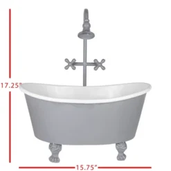 Antique Bathtub Planter Gray Metal - Foreside Home & Garden -Outdoor Garden Store GUEST 915dba46 f06a 4827 a94b 020d32a89384