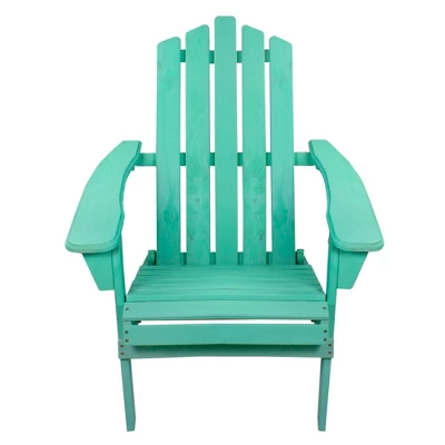 Northlight 36" Green Classic Folding Wooden Adirondack Chair 2 Northlight 36" Green Classic Folding Wooden Adirondack Chair - Image 2
