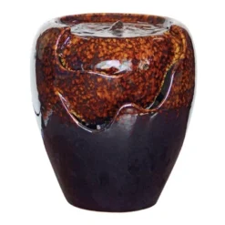 Design Toscano Burnt Umbra Ceramic Jar Garden Fountain - Brown