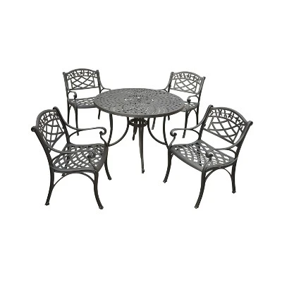Sedona 42" 5pc Outdoor Dining Set With Armchairs - Black - Crosley 2 Sedona 42" 5pc Outdoor Dining Set With Armchairs - Black - Crosley - Image 2