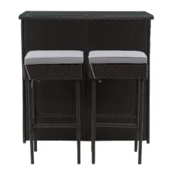 Parksville Patio Bar Set With Cushions - Black/Gray - CorLiving 14 Parksville Patio Bar Set With Cushions - Black/Gray - CorLiving -Outdoor Garden Store GUEST 9272c9ab 2314 4923 a27c 1897664f9d2a