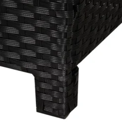 Outsunny 20" Outdoor Ottoman, PE Plastic Rattan Wicker, Fade-Resistant Patio Footrest With Soft Cushion, Steel Frame -Outdoor Garden Store GUEST 92d96f63 0b33 473e bac5 99df04b499bb