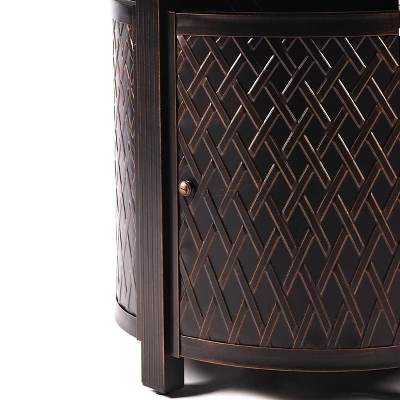 Oakland Living 5pc Aluminum Outdoor Patio Fire Pit Dining With 34" Round Fire Table Copper/Beige 7 Oakland Living 5pc Aluminum Outdoor Patio Fire Pit Dining With 34" Round Fire Table Copper/Beige - Image 7