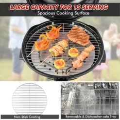 Costway Portable 1600W Electric BBQ Grill With Temperature Control & Grease Collector Red/Black -Outdoor Garden Store GUEST 958eba07 b227 45fc a26a 2c63bebf4e2d
