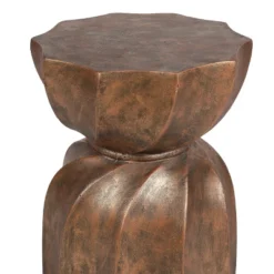 LuxenHome Weathered Copper Cement Indoor Outdoor Hourglass Side Table -Outdoor Garden Store GUEST 958fd1ca 1dda 498b b512 3a42ec1eaf53