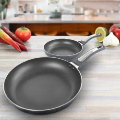 Oster® Oster Non Stick 2 Piece Aluminum Frying Pans In Grey