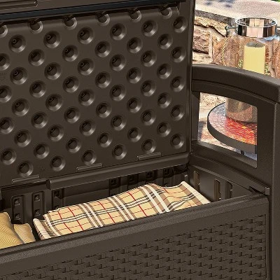 Suncast Loveseat With Storage Area & Trash Hideaway 33 Gallon Capacity Container 5 Suncast Loveseat With Storage Area & Trash Hideaway 33 Gallon Capacity Container - Image 5