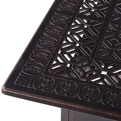 Oakland Living 5pc Deep Seating Swivel Aluminum Outdoor Patio Fire Pit Dining Set With Fire Table With Diamond Pattern Copper 8 Oakland Living 5pc Deep Seating Swivel Aluminum Outdoor Patio Fire Pit Dining Set With Fire Table With Diamond Pattern Copper - Image 8