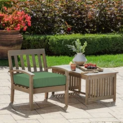 24" X 24" Outdoor Deep Seat Cushion Moss Green Leala - Arden Selections