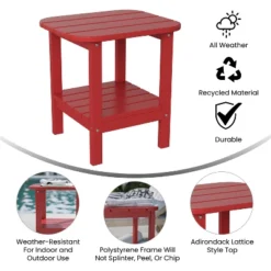 Merrick Lane 2-Tier Adirondack Side Table, All-Weather HDPE Indoor/Outdoor Accent Table -Outdoor Garden Store GUEST 9709c181 8965 4a78 a786 18834478ffa6