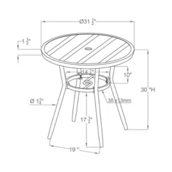 Arna 32" Round Patio Table - Natural - MiBasics -Outdoor Garden Store GUEST 9736ad68 821f 4a64 8032 e4ccea3a6614