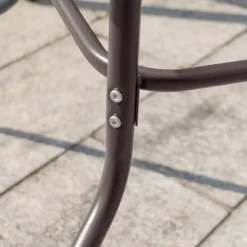 5pc Outdoor Steel Dining Set With Folding Chairs & Square Glass Table Top Brown - Crestlive Products -Outdoor Garden Store GUEST 975dcb9f 36bb 43f8 baf3 35d645d5d45c