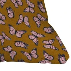 Little Arrow Design Co. Monarch Butterflies Outdoor Throw Pillow Pink/Brown - Deny Designs