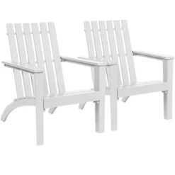 Costway Outdoor Wooden Adirondack Chair Patio Lounge Chair W/ Armrest -Outdoor Garden Store GUEST 97edf307 27e1 4b4b 9d5e 734ad1fce107