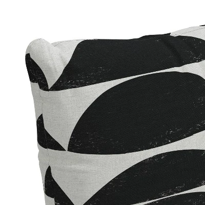 18" X 18" Outdoor Decorative Throw Pillow Halfmoon Black/White - Skyline Furniture 2 18" X 18" Outdoor Decorative Throw Pillow Halfmoon Black/White - Skyline Furniture - Image 2
