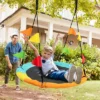 Costway 40'' Flying Saucer Tree Swing Indoor Outdoor Swing W/Hanging Strap Helicopter