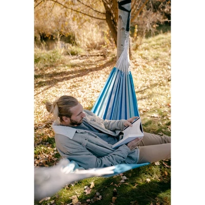 Stansport Cotton Blend Traveler Hammock 78" X 31" Blue 8 Stansport Cotton Blend Traveler Hammock 78" X 31" Blue - Image 8