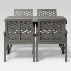 5pc Slatted Extendable Acacia Wood Patio Dining Set - Saracina Home -Outdoor Garden Store GUEST 99bbc339 5382 45b6 9821 1dac64db2b81