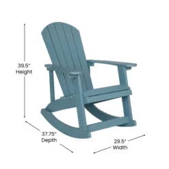 Flash Furniture Set Of 2 Savannah All-Weather Poly Resin Wood Adirondack Rocking Chairs With Side Table -Outdoor Garden Store GUEST 9a449c4e 5b87 4131 9074 6175db8ee2b1