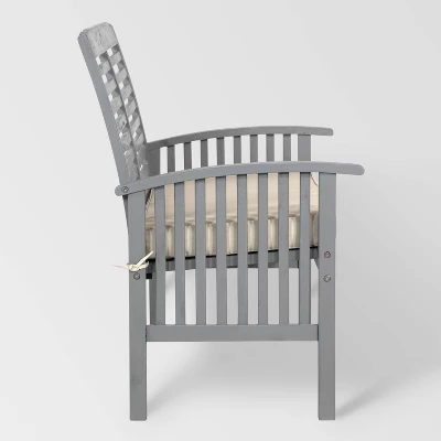 Ravenscroft Modern Boho Acacia Wood Slatted Outdoor Loveseat With Cushion - Saracina Home 4 Ravenscroft Modern Boho Acacia Wood Slatted Outdoor Loveseat With Cushion - Saracina Home - Image 4