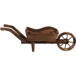 Sunnydaze Decor Sunnydaze Wooden Decorative Wheelbarrow Planter For Patio, Lawn And Garden - 35" L X 10" W X 11" - Brown 11 Sunnydaze Decor Sunnydaze Wooden Decorative Wheelbarrow Planter For Patio, Lawn And Garden - 35" L X 10" W X 11" - Brown -Outdoor Garden Store GUEST 9b74e370 3e85 4e65 b651 e3347b06a9f8