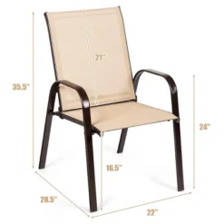 Tangkula 2-Piece Patio Chairs Camping Garden Chairs With Armrest &Backrest