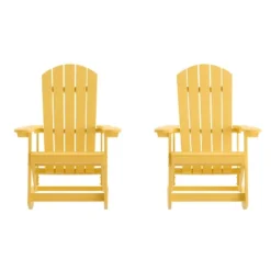 Merrick Lane Set Of 2 All-Weather Polyresin Adirondack Rocking Chair With Vertical Slats -Outdoor Garden Store GUEST 9bf83807 02d3 4f0a 9a44 80f4547e5fda