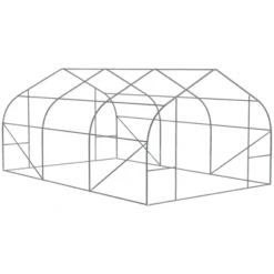 Outsunny 9.8' X 11.4' X 6.8' Outdoor Walk-In Tunnel Greenhouse Hot House With Roll-up Windows, Zippered Door, PE Cover, Green -Outdoor Garden Store GUEST 9c4e0fab 5930 4d86 bce1 99ba63b6d26f