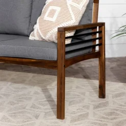 Saybrook Modern Metal And Wood Patio Loveseat - Gray/Dark Brown - Saracina Home 15 Saybrook Modern Metal And Wood Patio Loveseat - Gray/Dark Brown - Saracina Home -Outdoor Garden Store GUEST 9d3c59a7 d784 409b 8d9b 2ff43d11dbb3