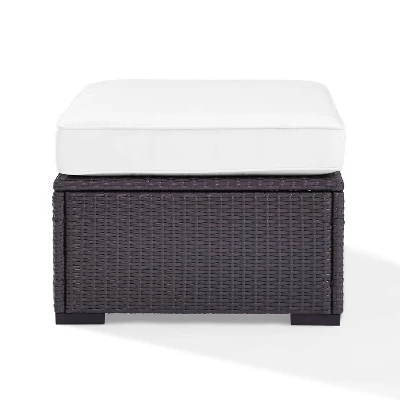 Biscayne Outdoor Wicker Ottoman - White - Crosley 7 Biscayne Outdoor Wicker Ottoman - White - Crosley - Image 7