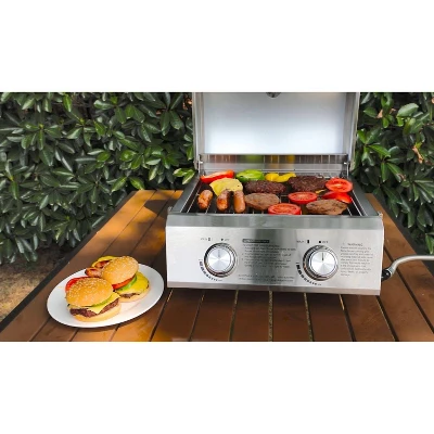 2-Burner Portable Tabletop Stainless Steel Propane Gas Grill Model 13742 - Monument Grills 8 2-Burner Portable Tabletop Stainless Steel Propane Gas Grill Model 13742 - Monument Grills - Image 8