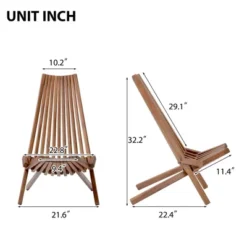 Folding Wood Chair - Natural - WELLFOR -Outdoor Garden Store GUEST 9eb56153 c6d6 4eaa a1fd 2996488e9c0c