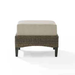 Rockport Outdoor Ottoman - Oatmeal/Light Brown - Crosley -Outdoor Garden Store GUEST 9ebcd100 a343 4159 96a8 b94877c42c12
