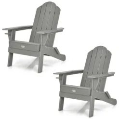 Tangkula 2PCS Folding Adirondack Chair Outdoor Adirondack Chair Weather Resistant Lounger For Backyard Porch Poolside Turquoise/Grey/White/Black 18 Tangkula 2PCS Folding Adirondack Chair Outdoor Adirondack Chair Weather Resistant Lounger For Backyard Porch Poolside Turquoise/Grey/White/Black -Outdoor Garden Store GUEST 9ff4d002 14bd 40cd 8661 84ab932a1b21