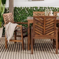 7pc Slatted Chevron Acacia Patio Dining Set - Saracina Home 18 7pc Slatted Chevron Acacia Patio Dining Set - Saracina Home -Outdoor Garden Store GUEST a03b2e41 9299 4237 9dcd 98c1686e592c
