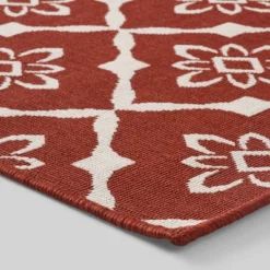 Tallevast Trellis Outdoor Rug Red/Ivory - Christopher Knight Home