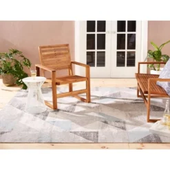 Sofia Holly 5'3" X 7'2" Outdoor Patio Rug Gray/Blue - Nicole Miller