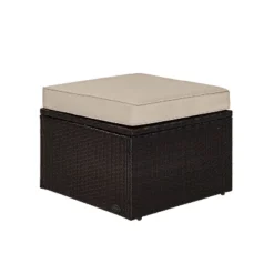 Palm Harbor Outdoor Wicker Ottoman - Sand - Crosley -Outdoor Garden Store GUEST a183a35f f08b 44bd 99d4 5d9ae54ba220