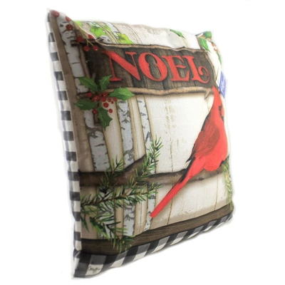 Christmas 17.0" Cardinal Noel Pillow Indoor/Outdoor Custom Decor - Decorative Pillow 2 Christmas 17.0" Cardinal Noel Pillow Indoor/Outdoor Custom Decor - Decorative Pillow - Image 2
