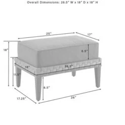 Prescott Outdoor Wicker Ottoman - Taupe/Brown - Crosley -Outdoor Garden Store GUEST a1eb3ca0 e8e1 47d3 a731 e22f7739b6fd