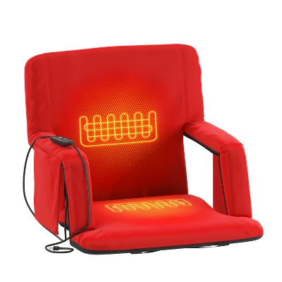 Emma And Oliver Portable Heated Reclining Stadium Chair With Armrests, Heated Padded Back & Heated Seat With Dual Storage Pockets And Backpack Straps 12 Emma And Oliver Portable Heated Reclining Stadium Chair With Armrests, Heated Padded Back & Heated Seat With Dual Storage Pockets And Backpack Straps - Image 12
