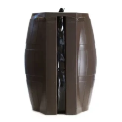 FCMP Outdoor 50-Gallon BPA Free Flat Back Home Rain Catcher Water Storage Collection Barrel For Watering Outdoor Plants & Gardens, Brown (2 Pack) -Outdoor Garden Store GUEST a35ab3c2 fec7 44f5 857a 8eb37075f32e