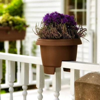 Bloem 12" Wide Oval Balcony Rail Planter 3 Bloem 12" Wide Oval Balcony Rail Planter - Image 3