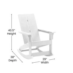 Merrick Lane Wellington 3 Piece Patio Furniture Set Includes All-Weather UV Treated Adirondack Rocking Chairs And Side Table -Outdoor Garden Store GUEST a41e7287 5944 4ea9 a8a9 1b9ec5236c36