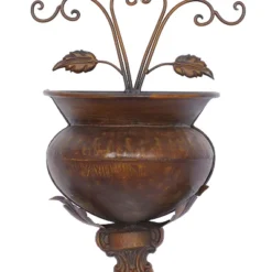 18" Wide Planter Traditional Metal Pot Brown - CosmoLiving By Cosmopolitan -Outdoor Garden Store GUEST a4f04cee 76ff 440a 8ab0 b61152dc0d67