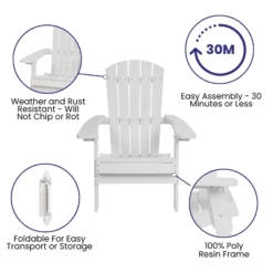 Flash Furniture Charlestown All-Weather Poly Resin Indoor/Outdoor Folding Adirondack Chair -Outdoor Garden Store GUEST a5b9df0b f1fc 4028 8f1b eec7f0a42cf9