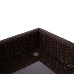 Teamson Home 39.5" Veronica Rolling Outdoor PE Rattan Bar Cart With Storage, Brown -Outdoor Garden Store GUEST a5d56a3f b992 450d 84c5 cf5a3ca90333